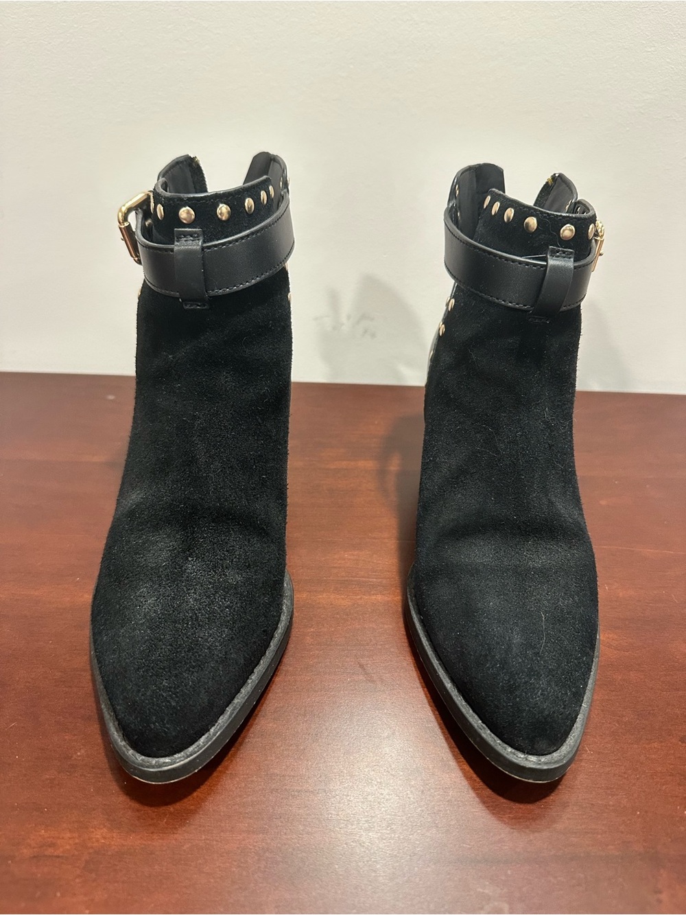 Coach Black Studded Suede and leather ankle Boots - Women